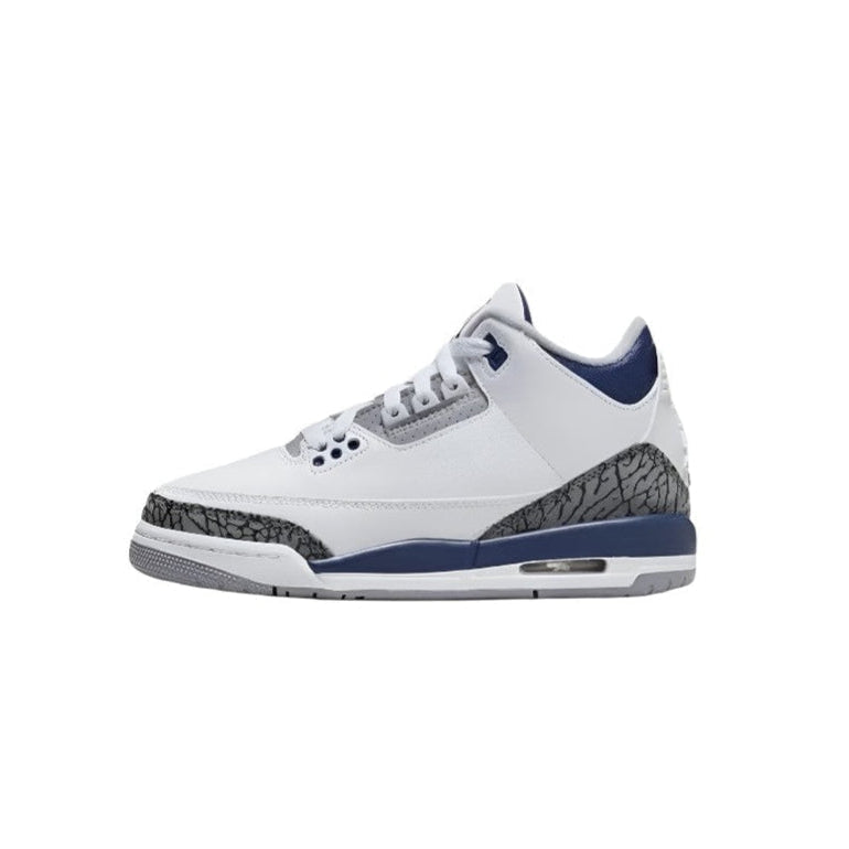Jordan Big Kid 3 Retro Blanco/Azul marino medianoche