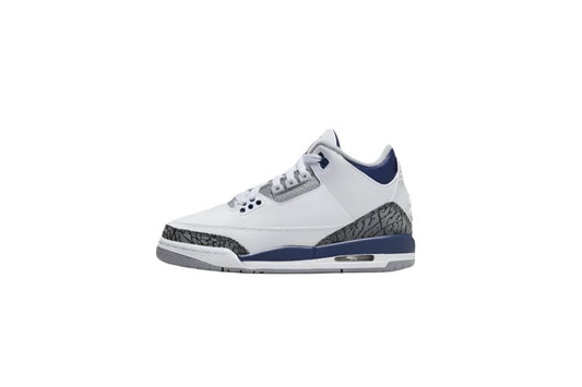 Jordan Big Kid 3 Retro Blanco/Azul marino medianoche