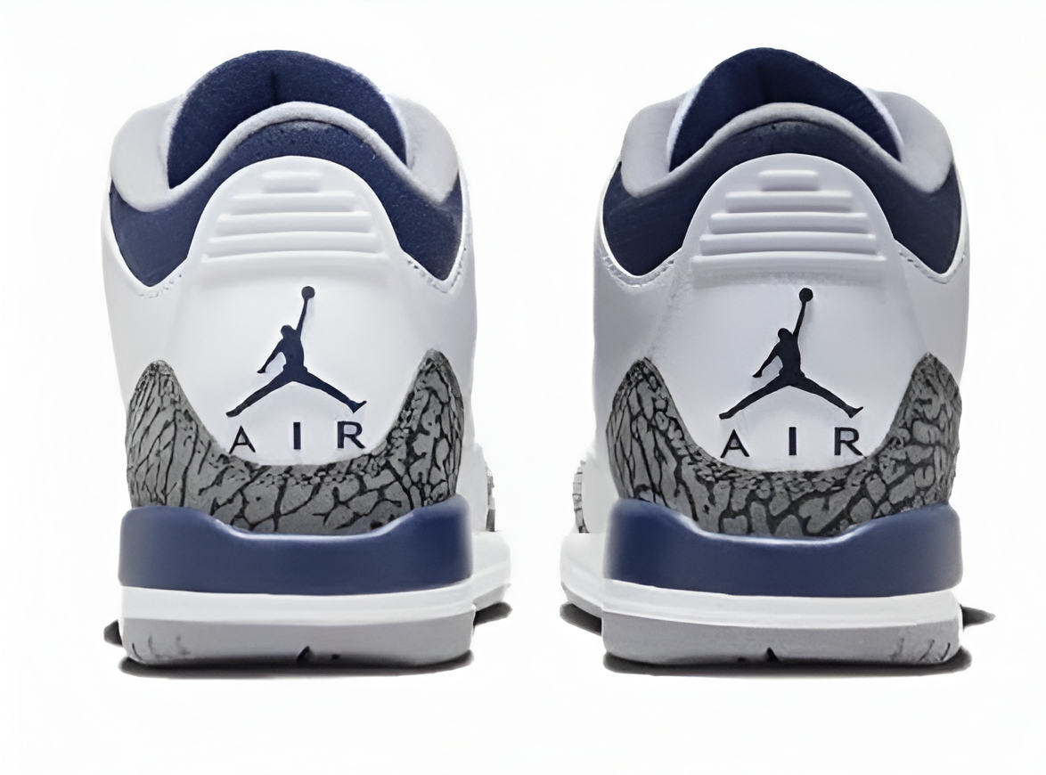 Jordan Big Kid 3 Retro Blanco/Azul marino medianoche
