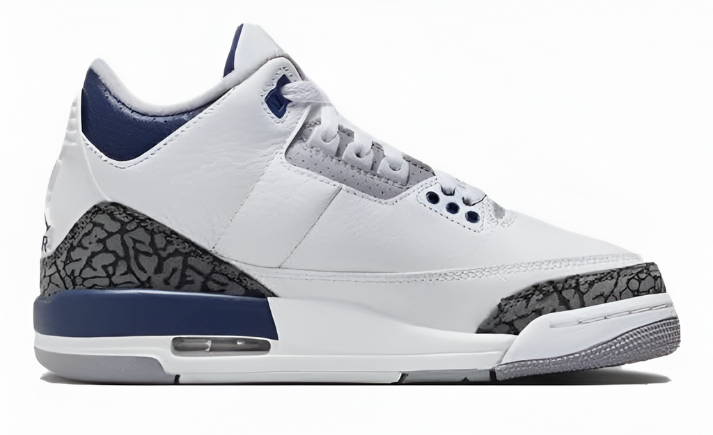 Jordan Big Kid 3 Retro Blanco/Azul marino medianoche